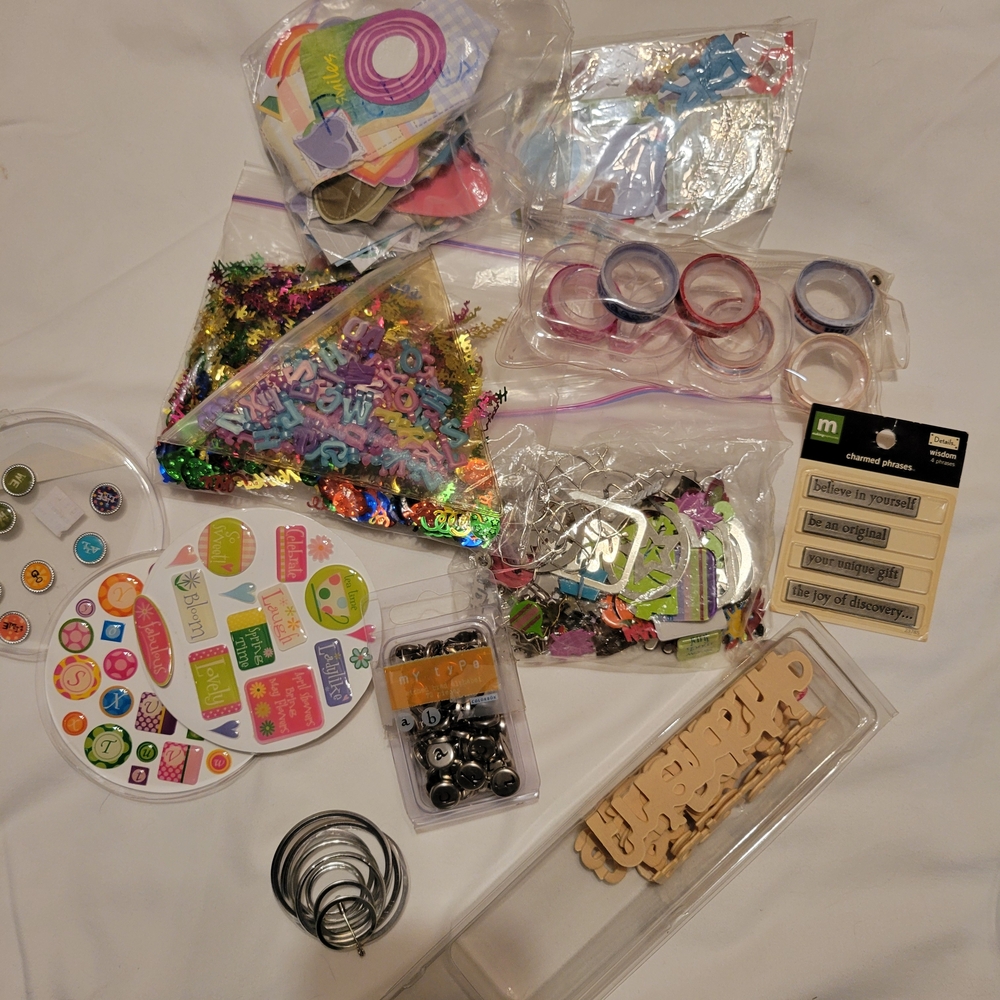 Vibrant Scrapbooking Materials with Stickers and Accessories